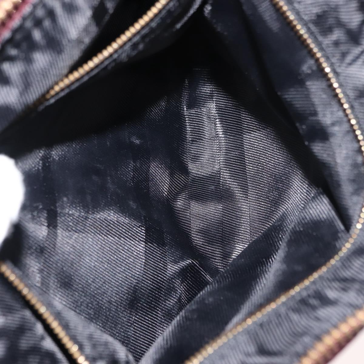 BURBERRY Shoulder Bag Leather Red Gold Auth 146940