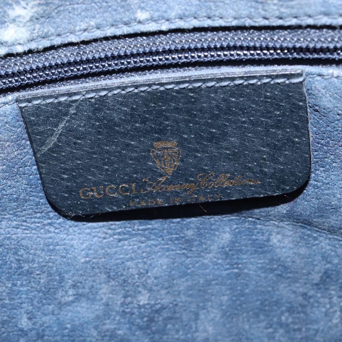 GUCCI GG Supreme Sherry Line Shoulder Bag PVC Navy Gold 904 02 049 Auth 146942