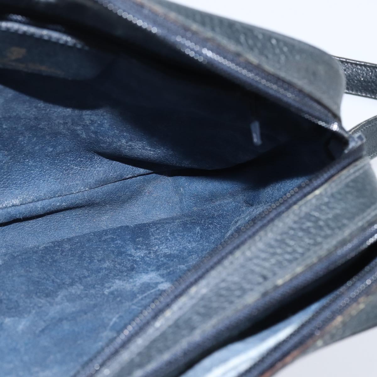 GUCCI GG Supreme Sherry Line Shoulder Bag PVC Navy Gold 904 02 049 Auth 146942