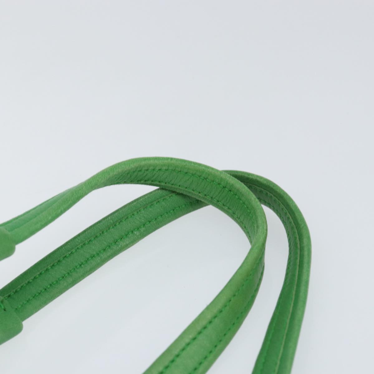 BOTTEGA VENETA INTRECCIATO Mini Boston Bag Leather Green Silver Auth 146946