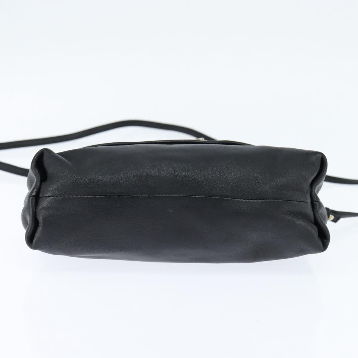 Chloe Lily Shoulder Bag Leather 2way Black Gold Auth 146949