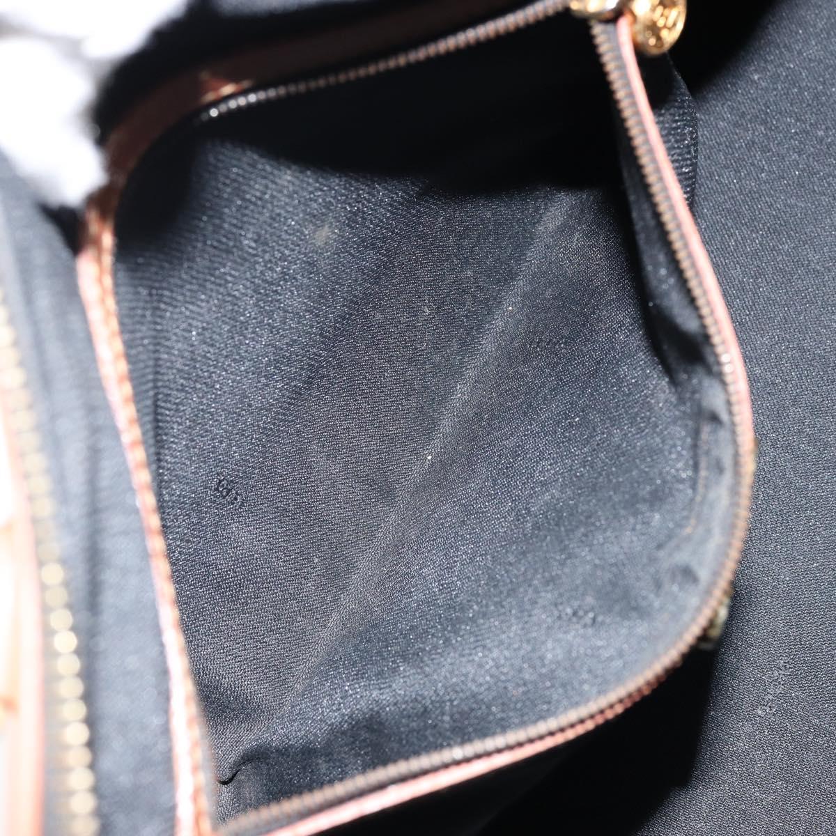 FENDI Pecan Canvas Hand Bag PVC 2way Black Brown Auth 146951