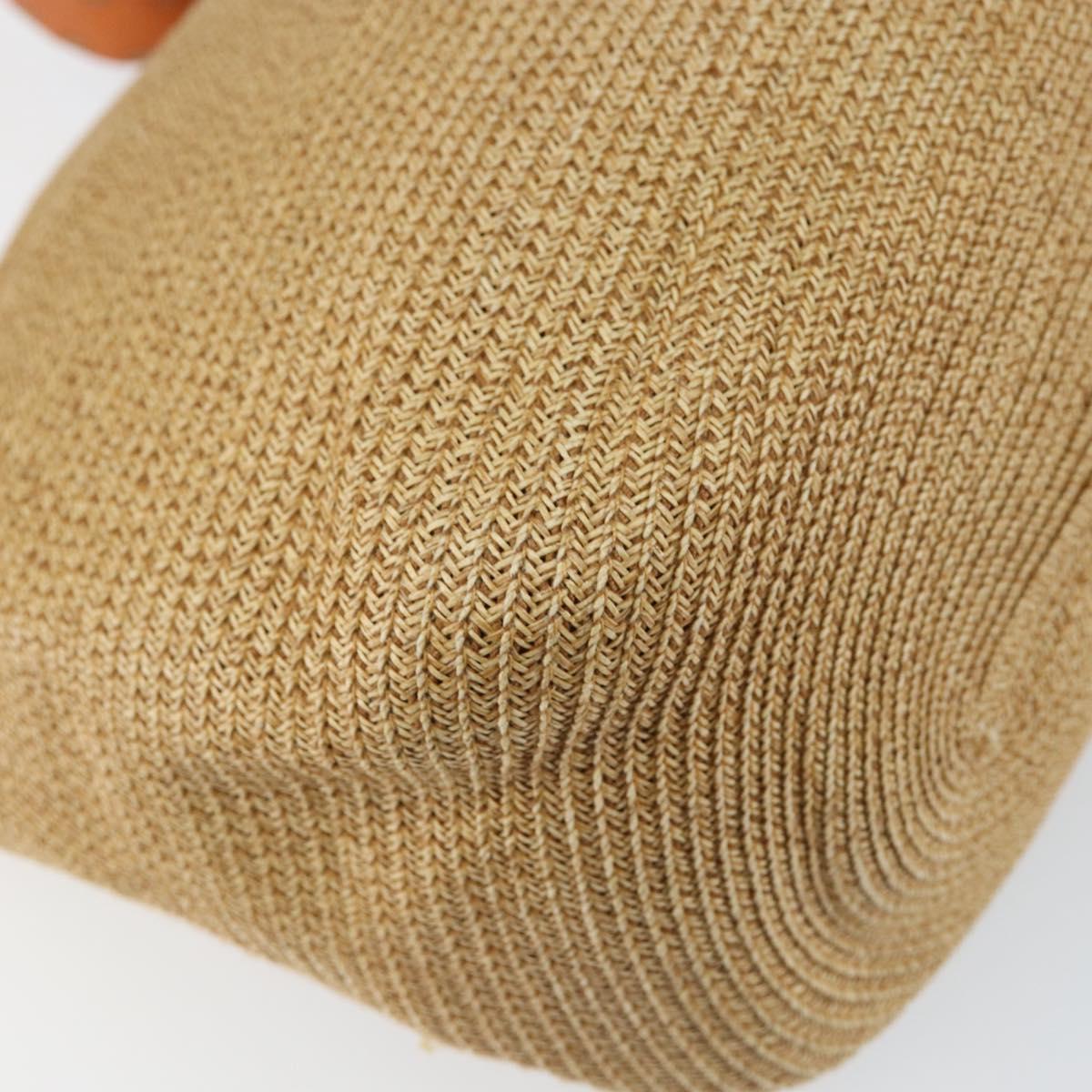 FENDI Celeria Mamma Baguette Shoulder Bag Raffia Beige Silver Auth 146952