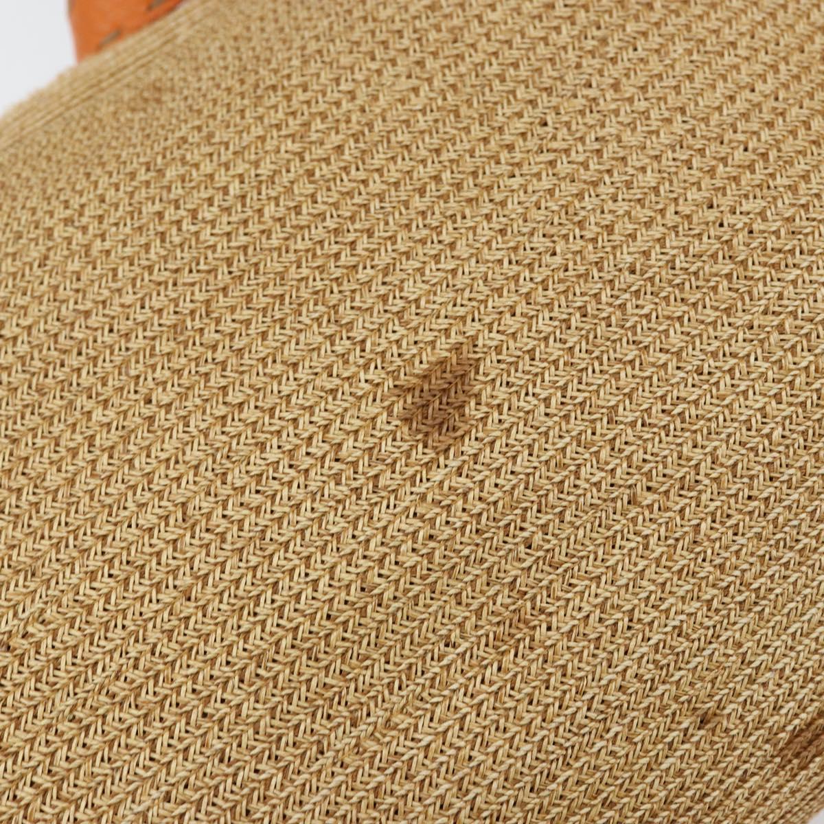 FENDI Celeria Mamma Baguette Shoulder Bag Raffia Beige Silver Auth 146952