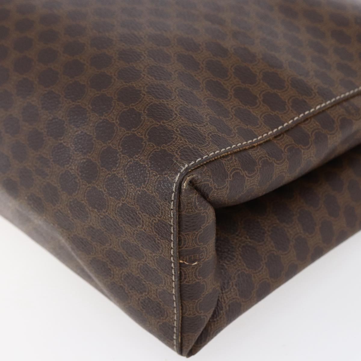 CELINE Macadam Canvas Tote Bag PVC Leather Brown Gold Auth 146956