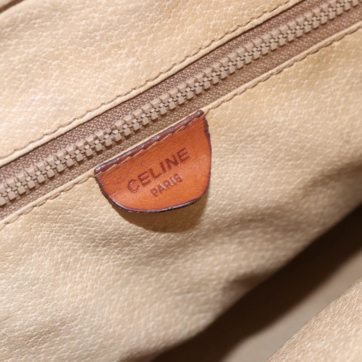 CELINE Macadam Canvas Tote Bag PVC Leather Brown Gold Auth 146956