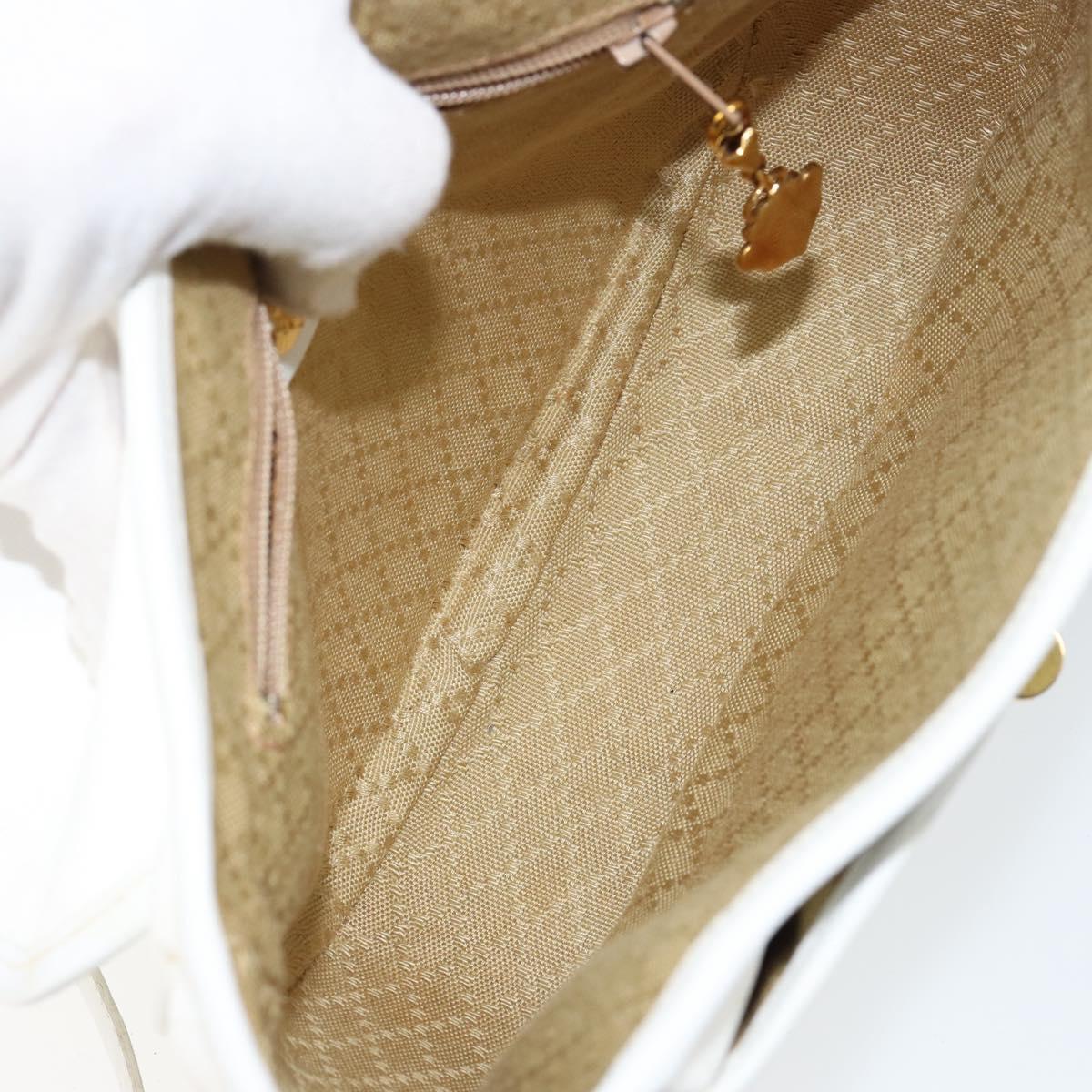 GUCCI Micro GG Supreme Shoulder Bag PVC White Gold 001 406 0259 Auth 146962