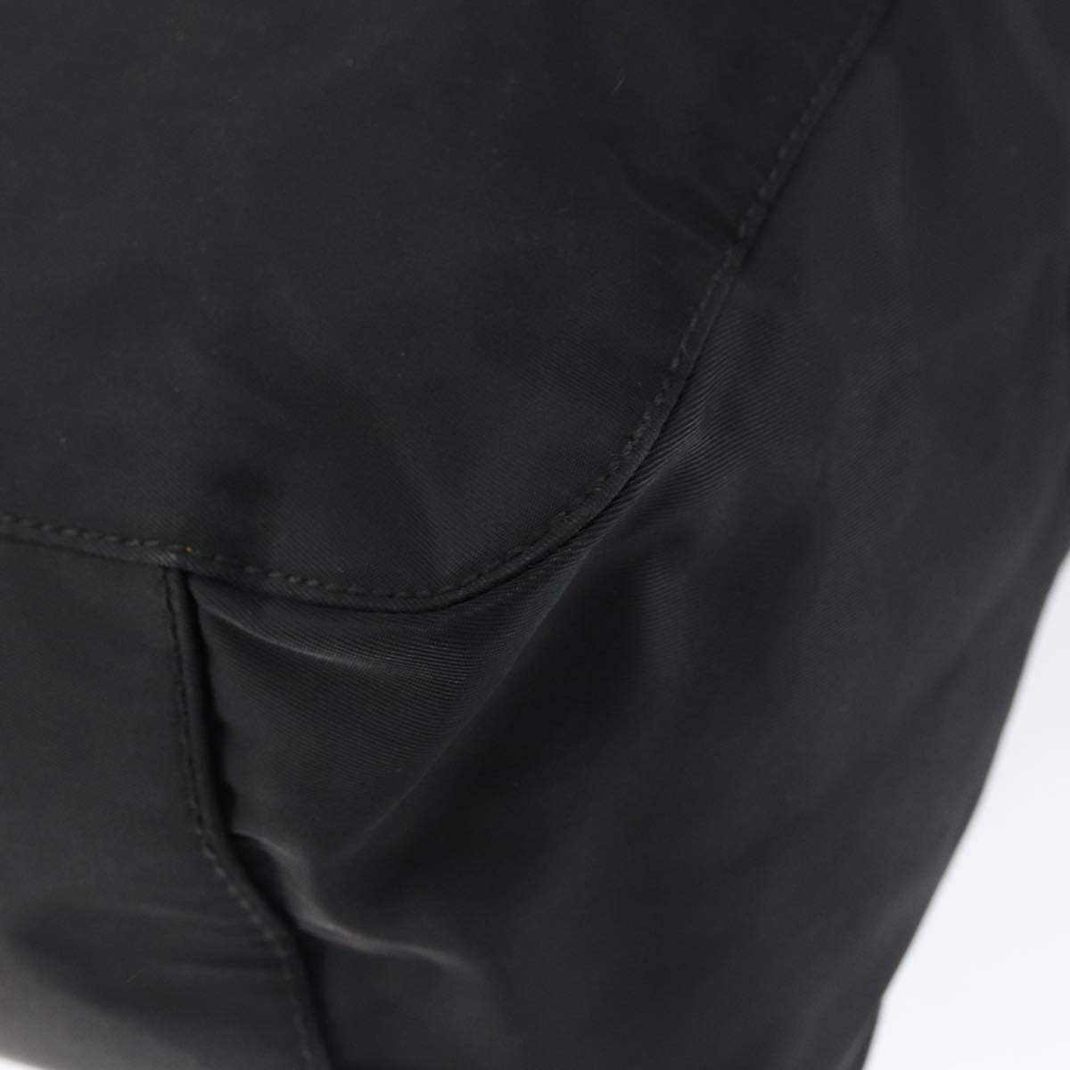 PRADA Hand Bag Nylon Black Silver Auth 146965