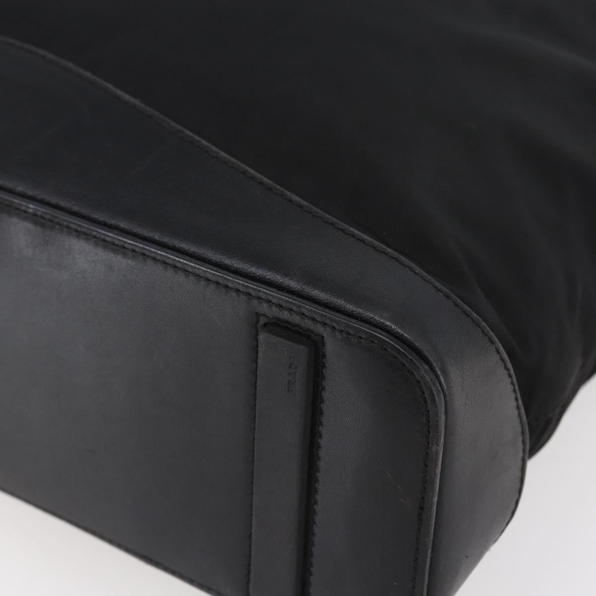PRADA Tote Bag Nylon Black Silver Auth 146966