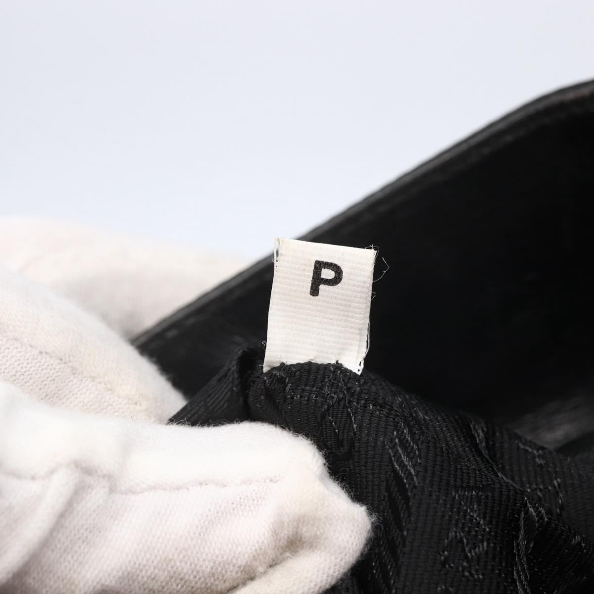 PRADA Tote Bag Nylon Black Silver Auth 146966