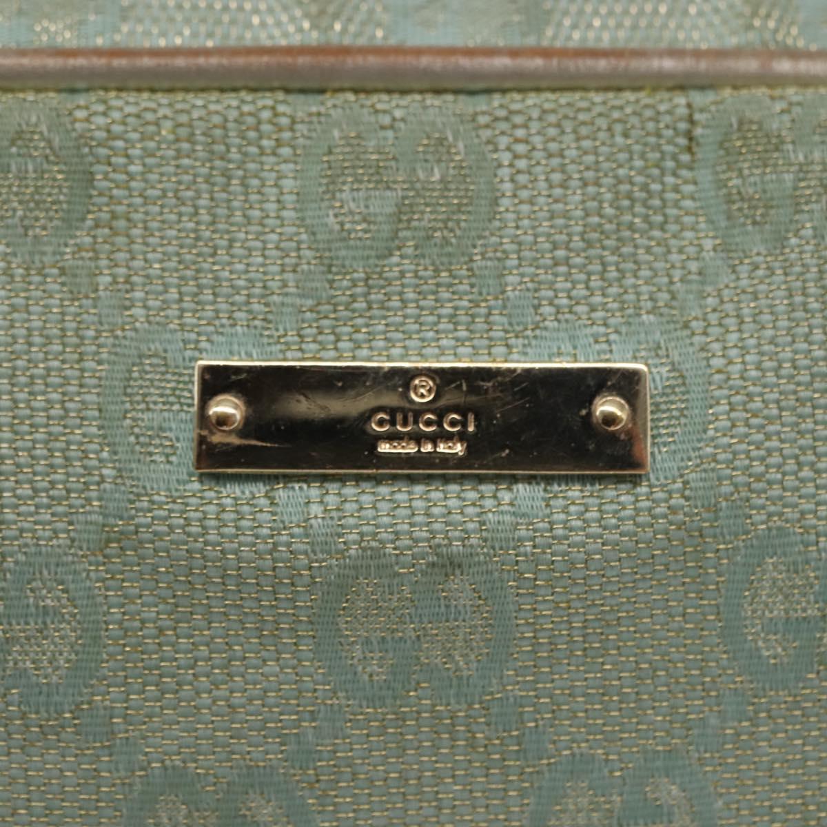 GUCCI GG Canvas Hand Bag Peppermint Gold 000 0852 Auth 146975