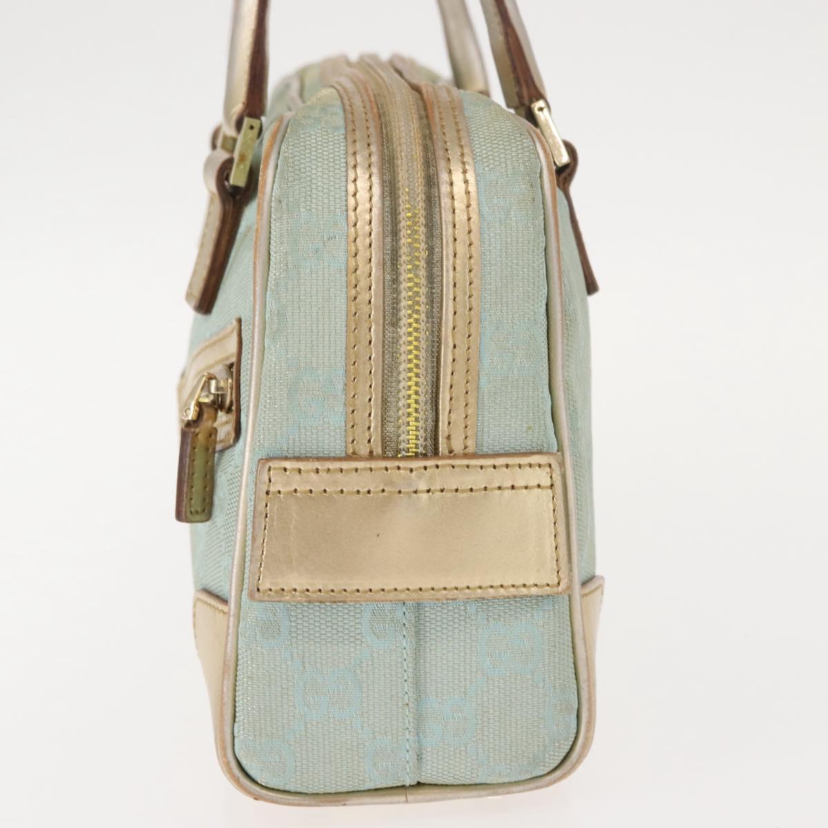 GUCCI GG Canvas Hand Bag Peppermint Gold 000 0852 Auth 146975