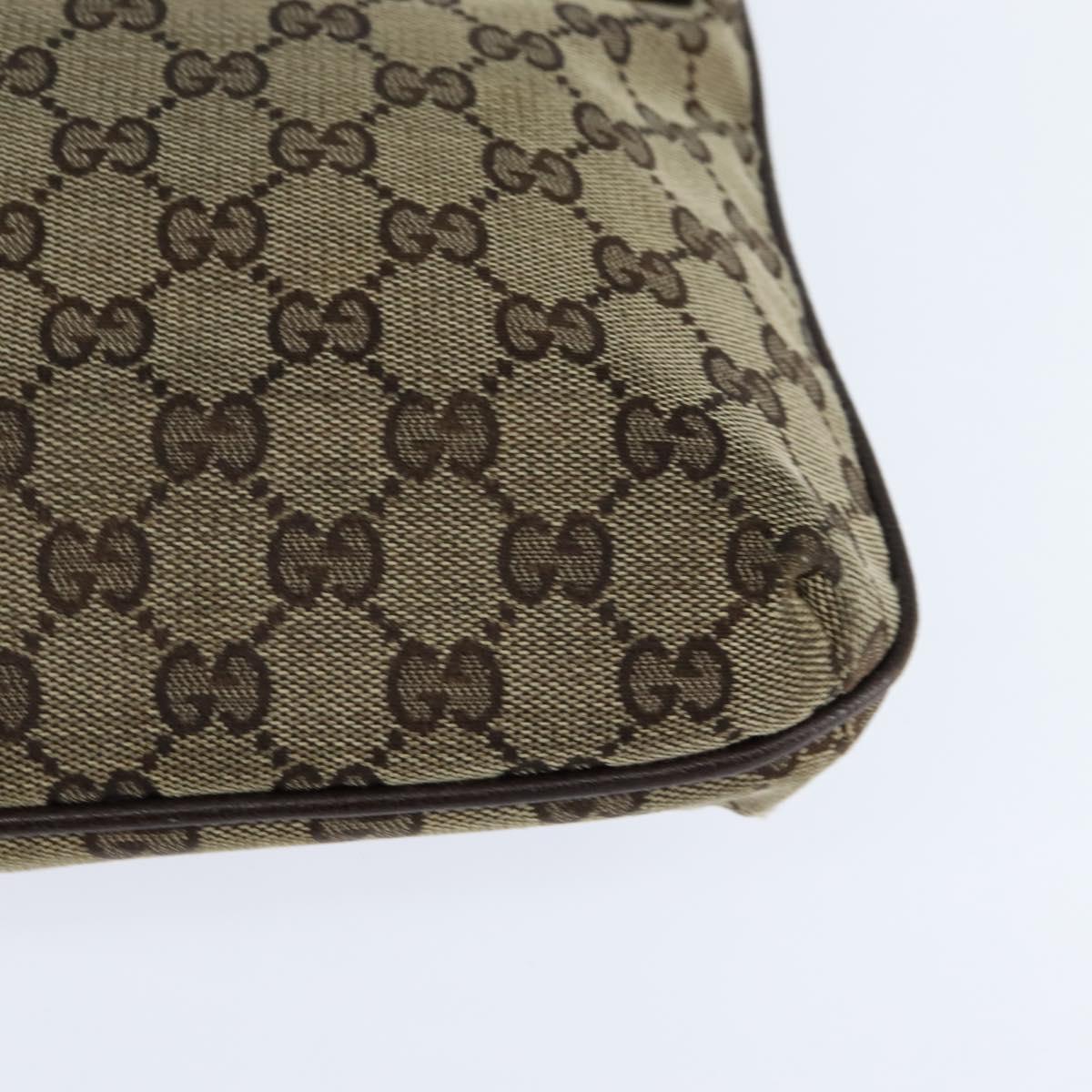 GUCCI GG Canvas Shoulder Bag Beige Silver 122798 Auth 146976