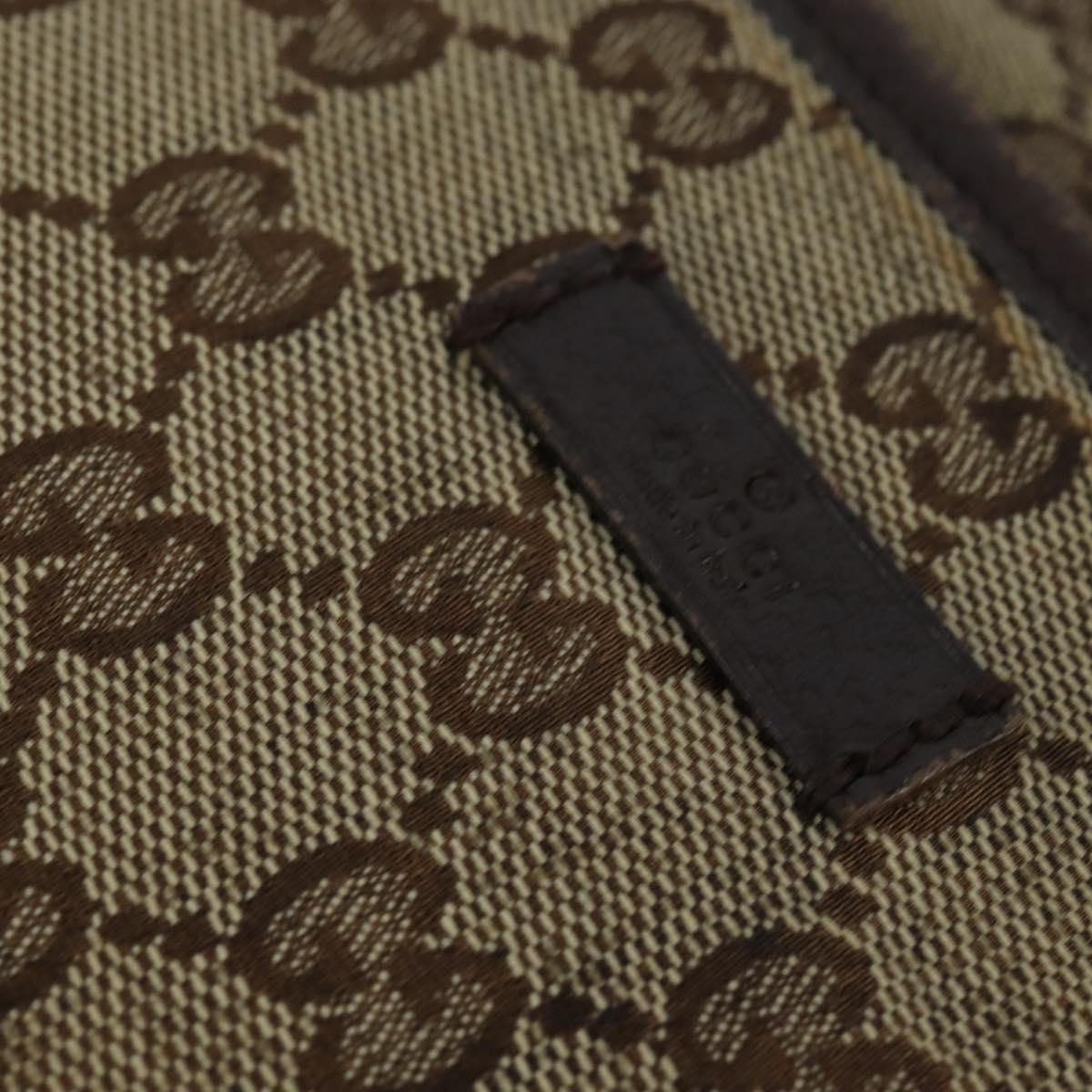 GUCCI GG Canvas Shoulder Bag Beige Silver 122798 Auth 146976