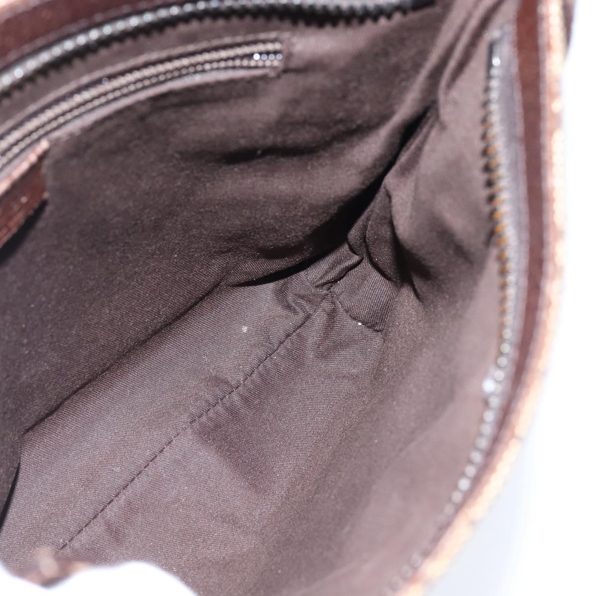 GUCCI GG Canvas Shoulder Bag Beige Silver 122798 Auth 146976