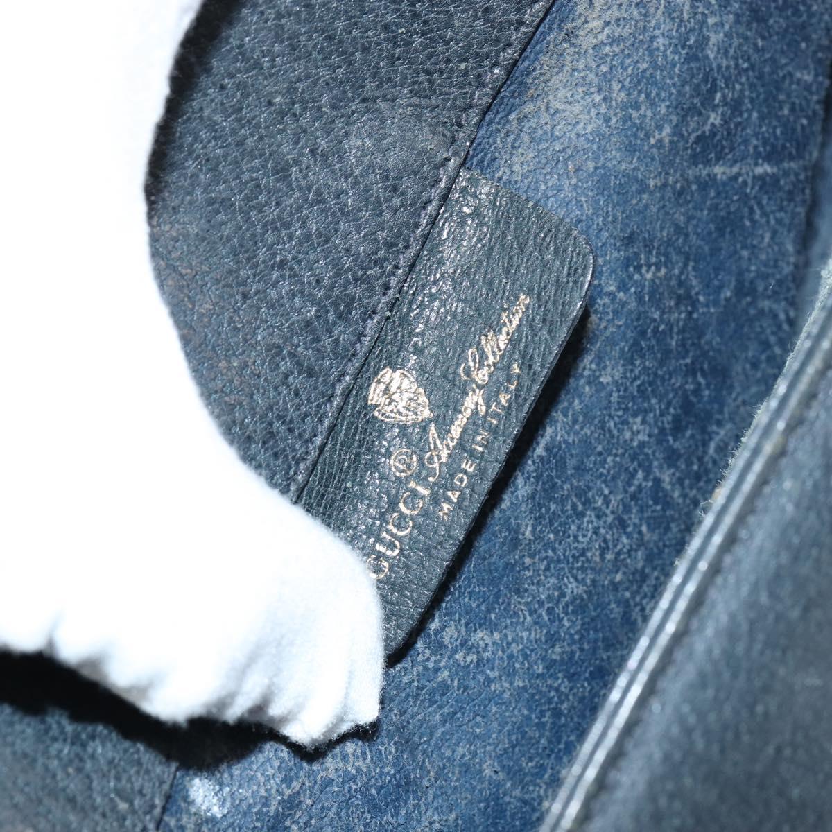 GUCCI GG Supreme Sherry Line Shoulder Bag PVC Navy Gold 116 02 076 Auth 146977