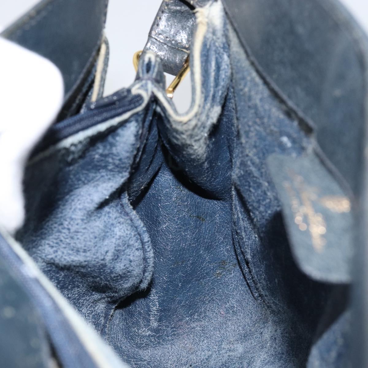 GUCCI GG Supreme Sherry Line Shoulder Bag PVC Navy Gold 116 02 076 Auth 146977