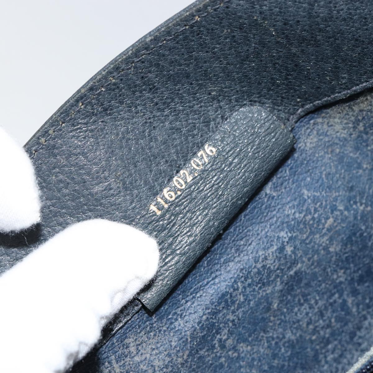 GUCCI GG Supreme Sherry Line Shoulder Bag PVC Navy Gold 116 02 076 Auth 146977