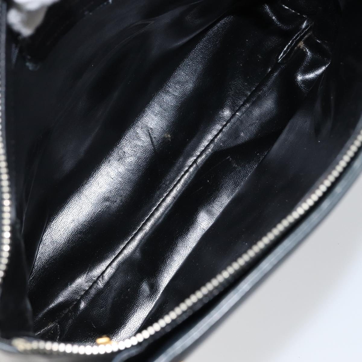 Salvatore Ferragamo Gancini Tote Bag Leather Navy Gold Auth 146978