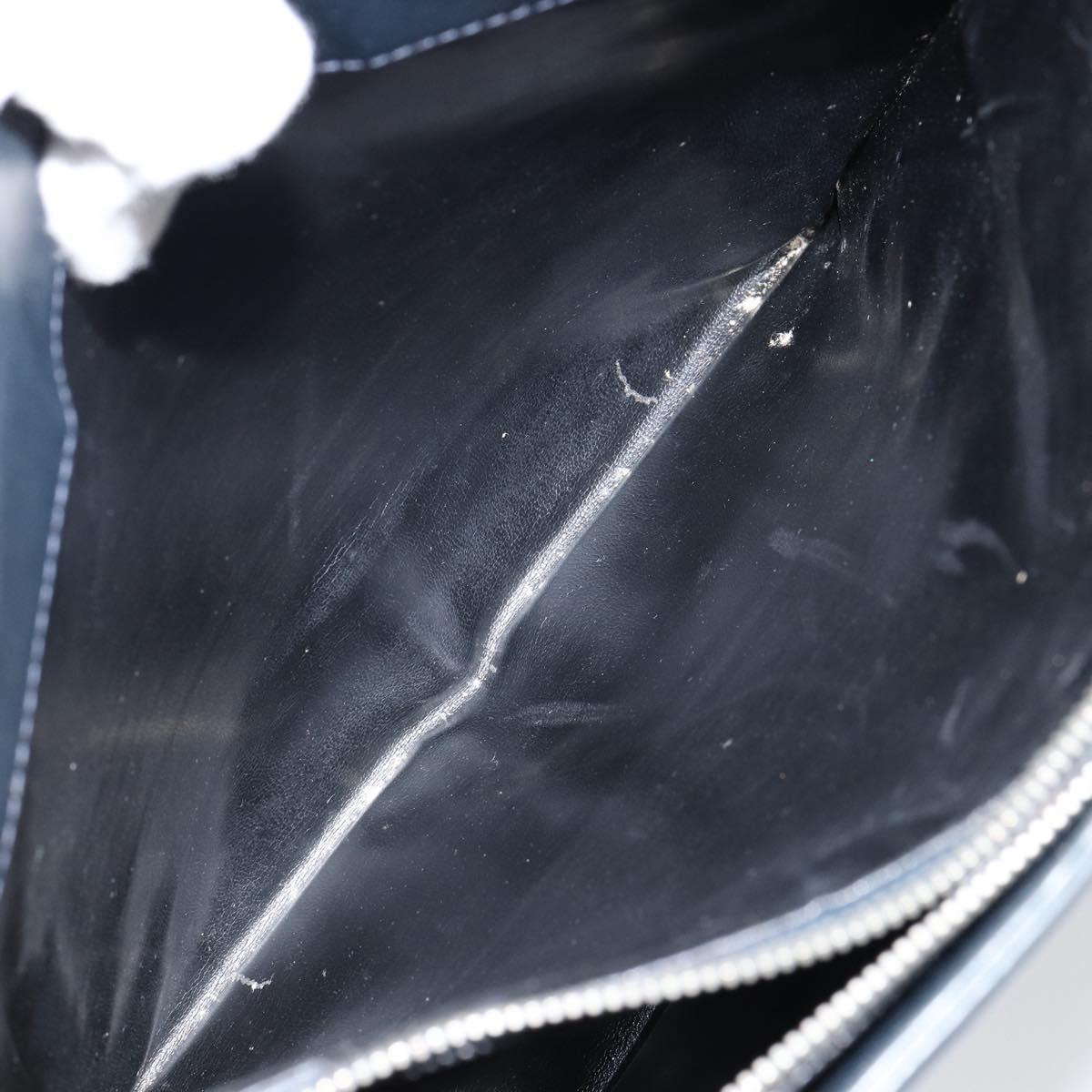 Salvatore Ferragamo Gancini Tote Bag Leather Navy Gold Auth 146978