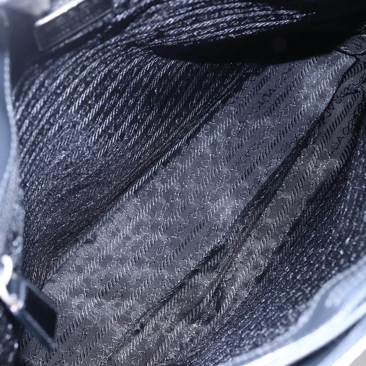 PRADA Tote Bag Enamel Gray Silver Auth 146980