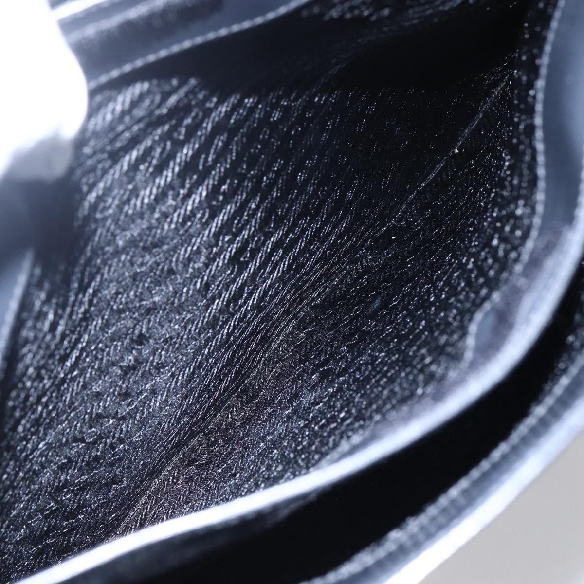 PRADA Tote Bag Enamel Gray Silver Auth 146980