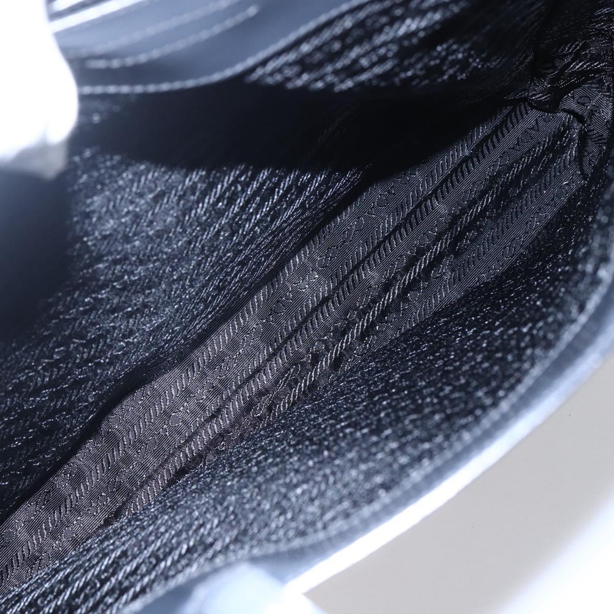 PRADA Tote Bag Enamel Gray Silver Auth 146980