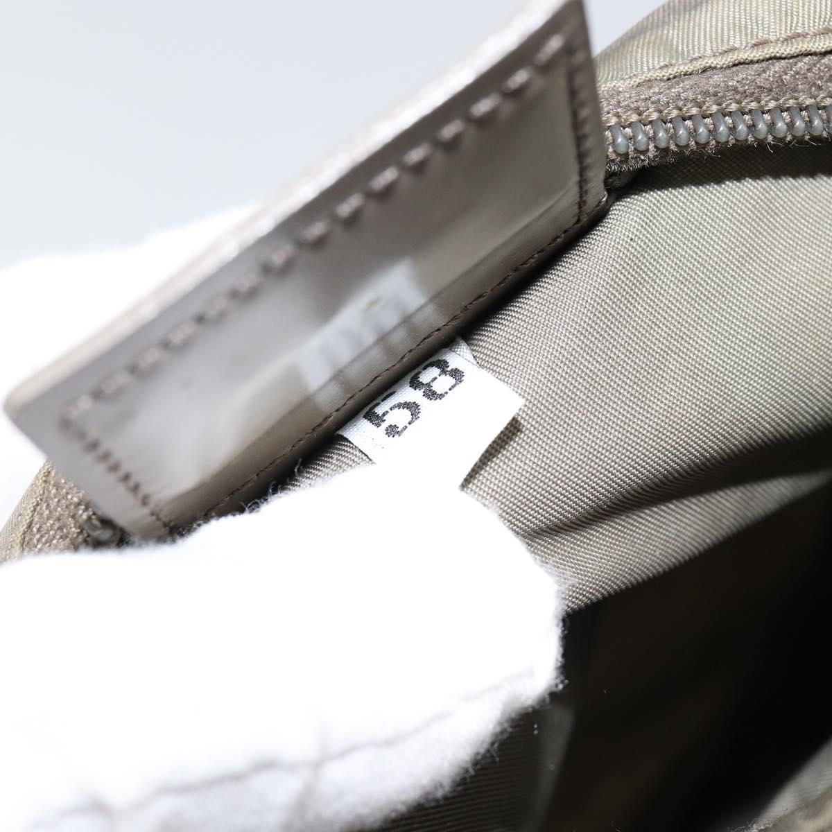 PRADA Shoulder Bag Nylon Khaki Silver Auth 146984
