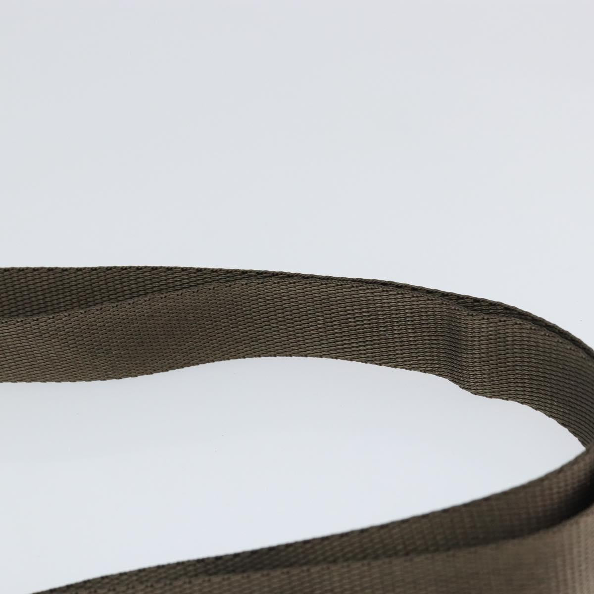 PRADA Shoulder Bag Nylon Khaki Silver Auth 146984