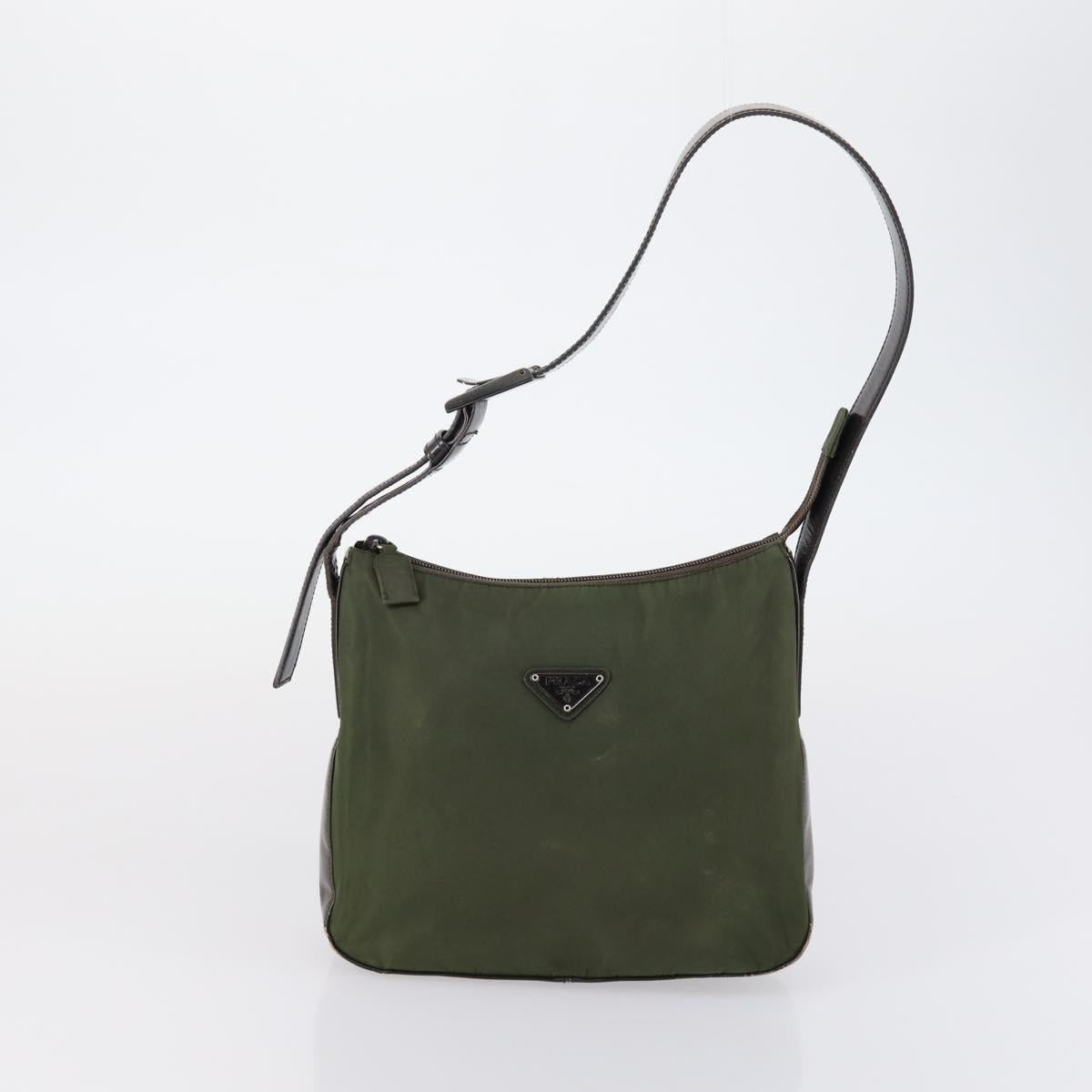 PRADA Tote Bag Nylon 3Set Green Blue Auth 146985