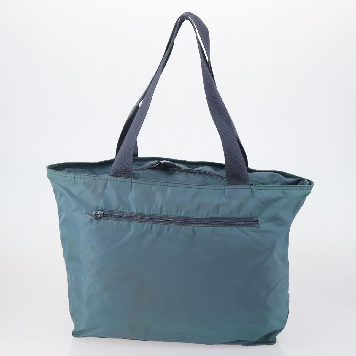 PRADA Tote Bag Nylon 3Set Green Blue Auth 146985