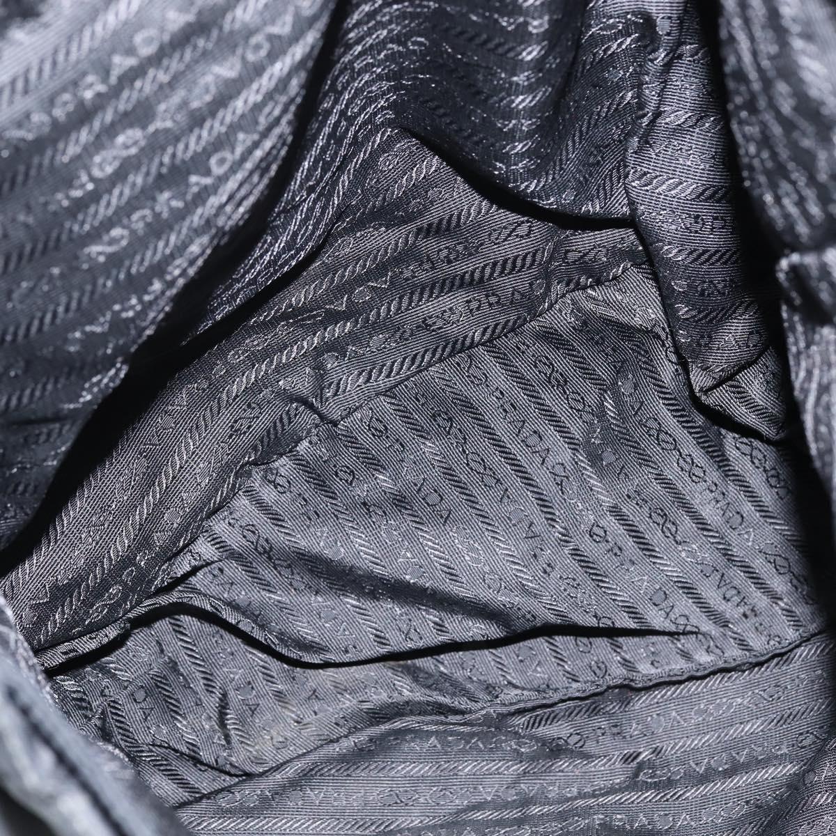 PRADA Backpack Nylon Black Silver Auth 146986