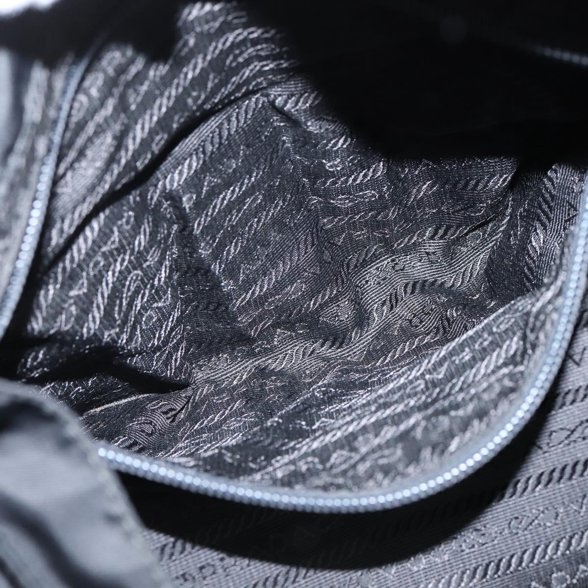 PRADA Backpack Nylon Black Silver Auth 146986