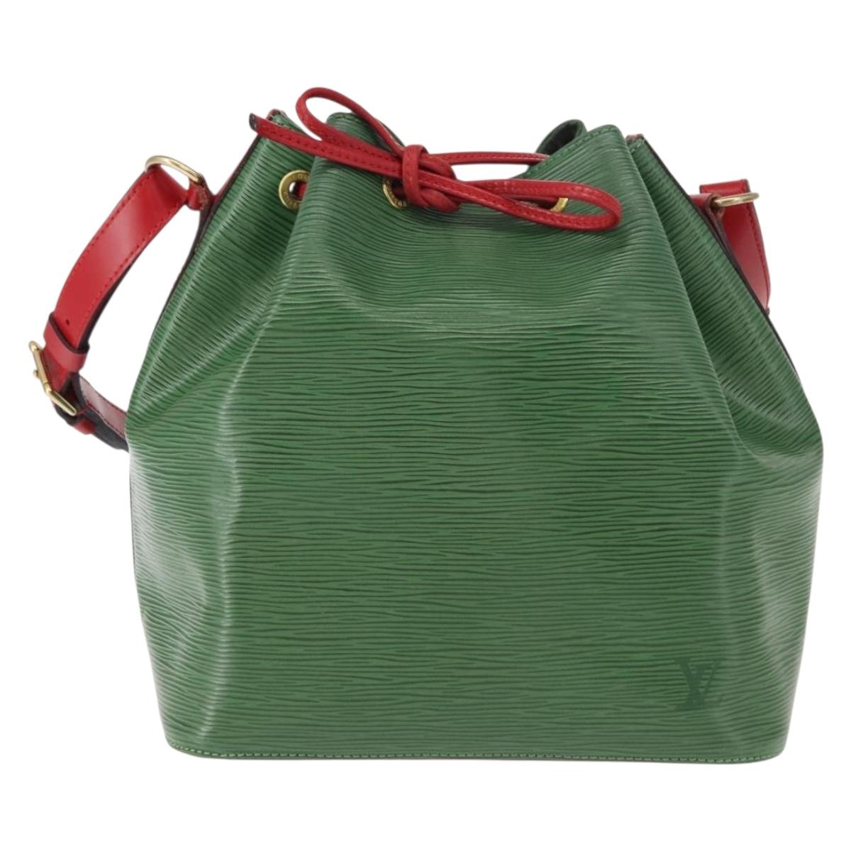 LOUIS VUITTON Epi Petit Noe Shoulder Bag bicolor Green Red M44147 LV Auth 146993