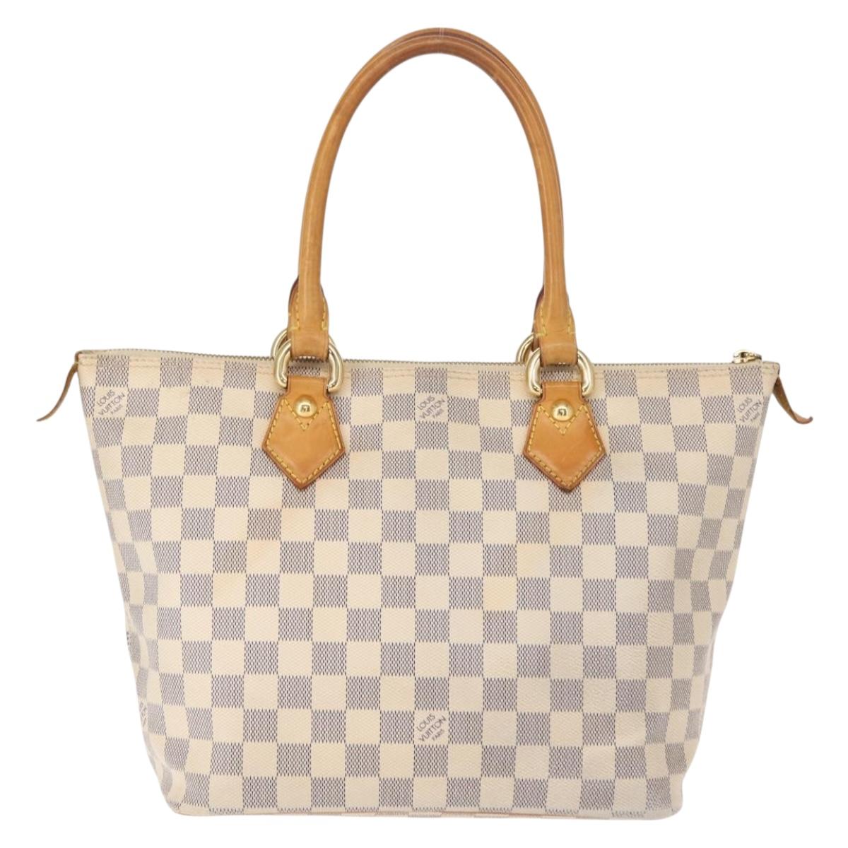 LOUIS VUITTON Damier Azur Saleya PM Tote Bag N51186 LV Auth 146995