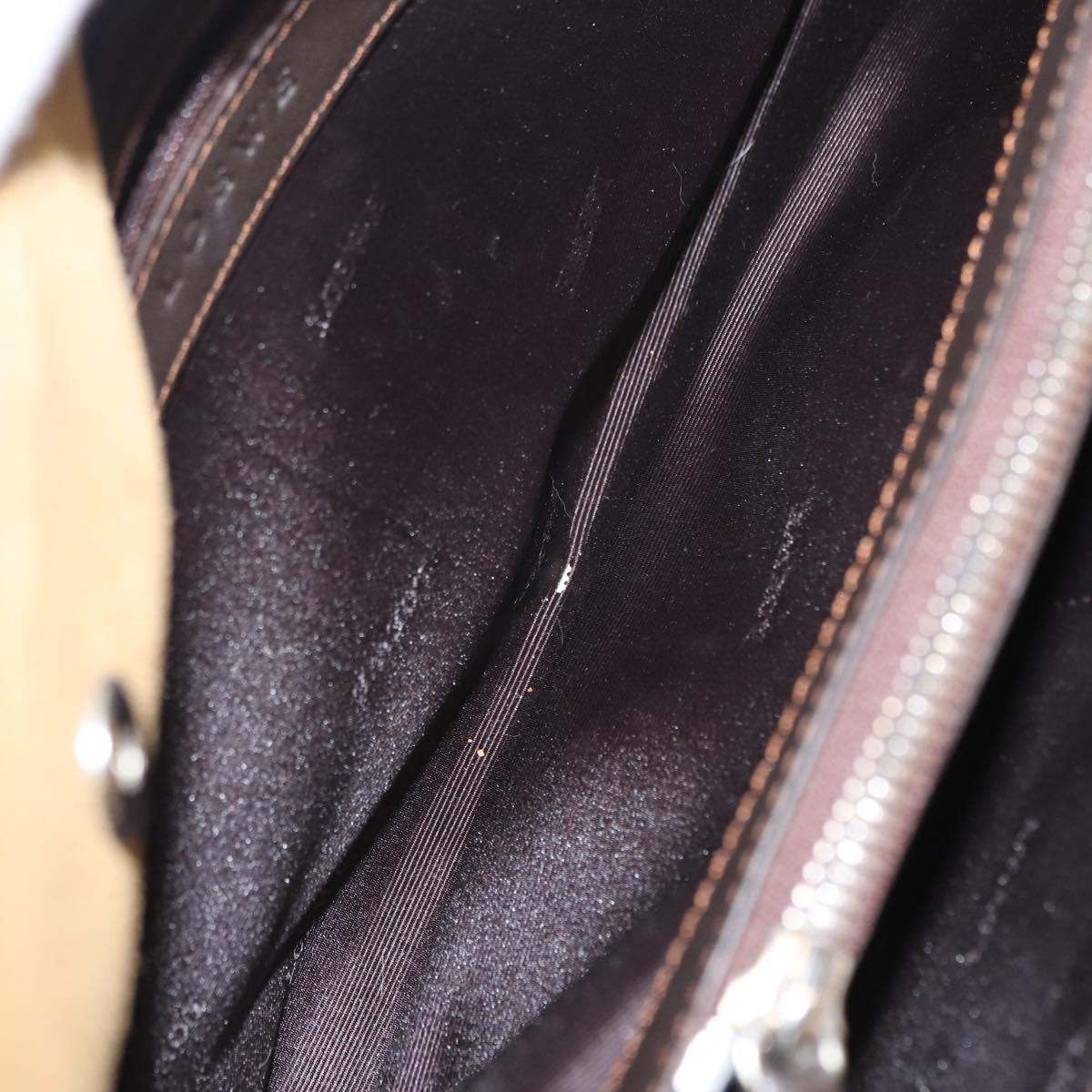 LOEWE Anagram Hand Bag Suede Beige Gold Auth 146998