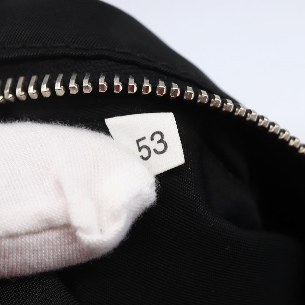 PRADA Hand Bag Canvas Beige Silver Auth 147009