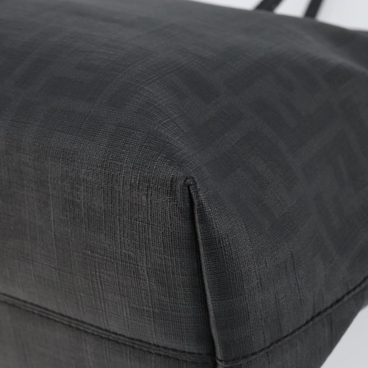 FENDI Zucca Canvas Tote Bag PVC Black Gold Auth 147011