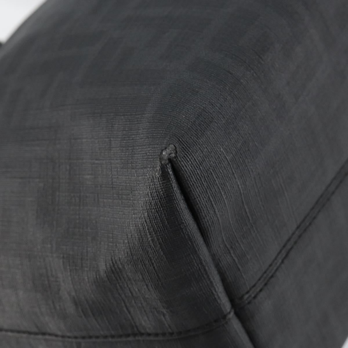 FENDI Zucca Canvas Tote Bag PVC Black Gold Auth 147011