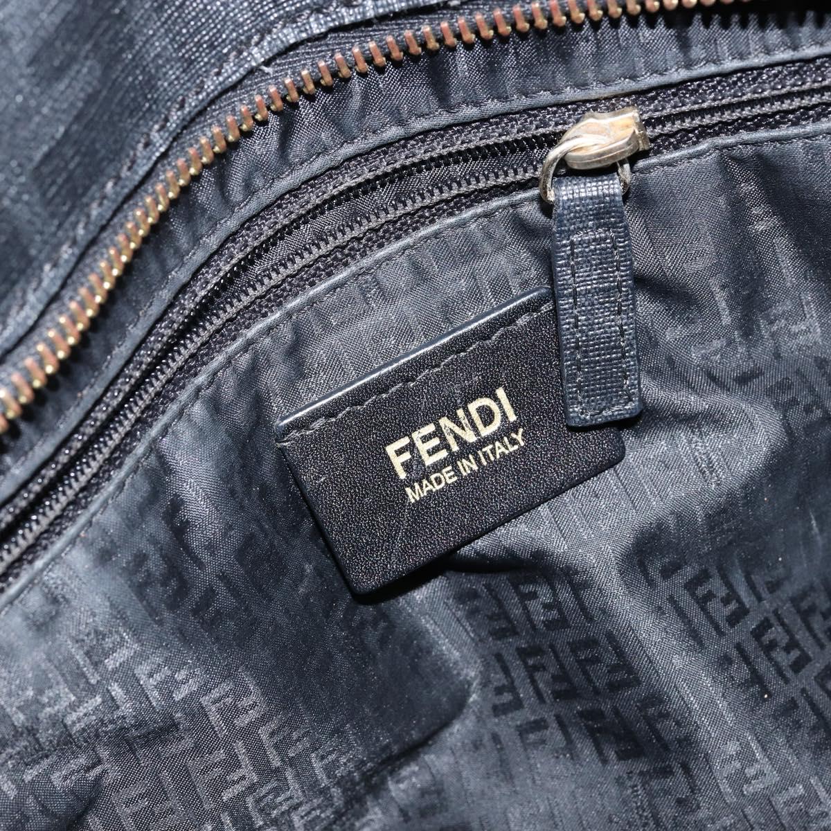 FENDI Zucca Canvas Tote Bag PVC Black Gold Auth 147011