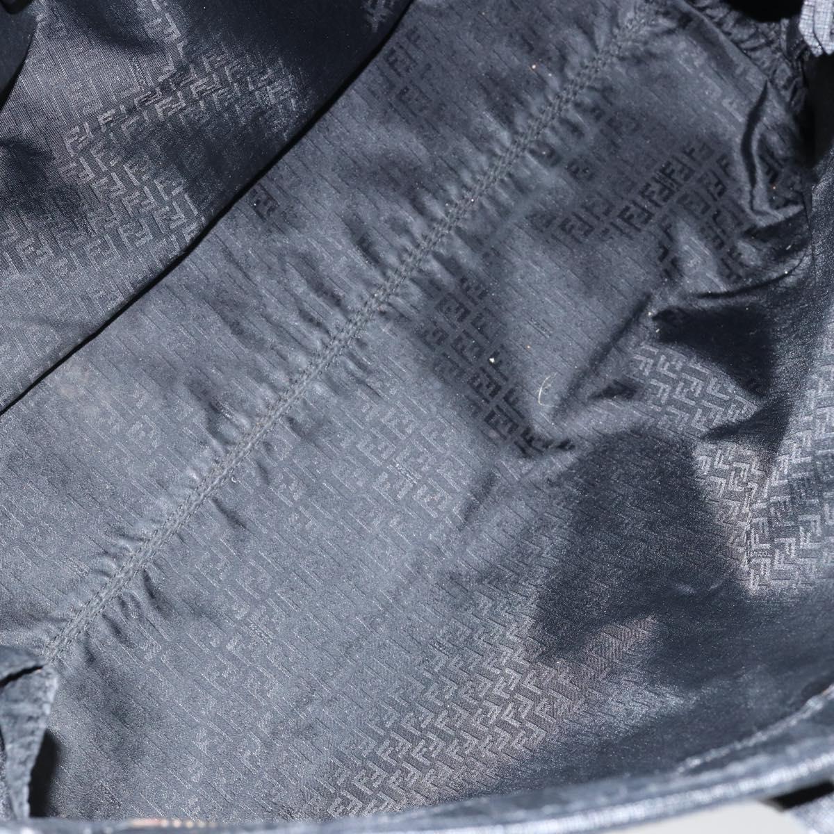 FENDI Zucca Canvas Tote Bag PVC Black Gold Auth 147011