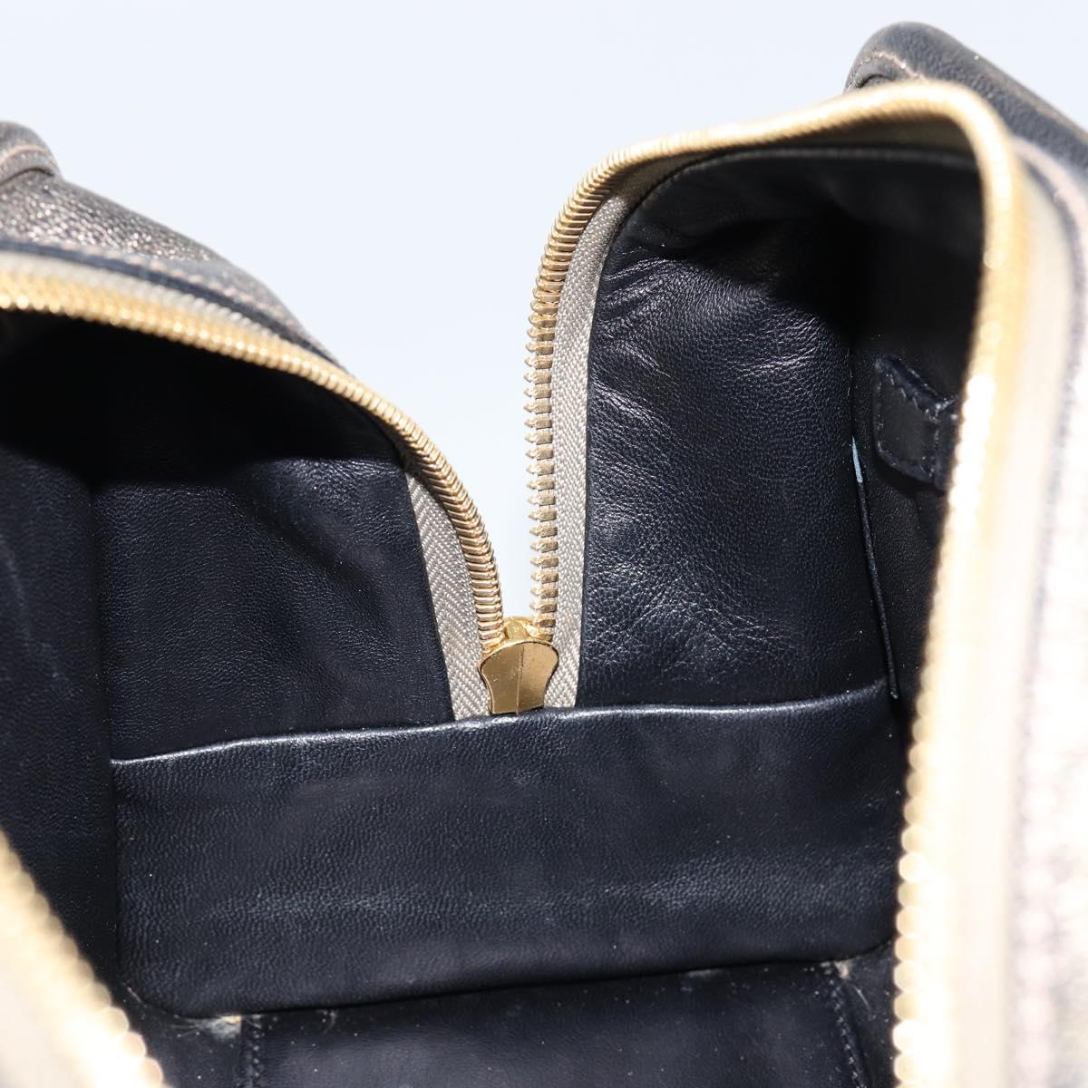 LOEWE Anagram Americana 28 Hand Bag Leather Gold Auth 147012