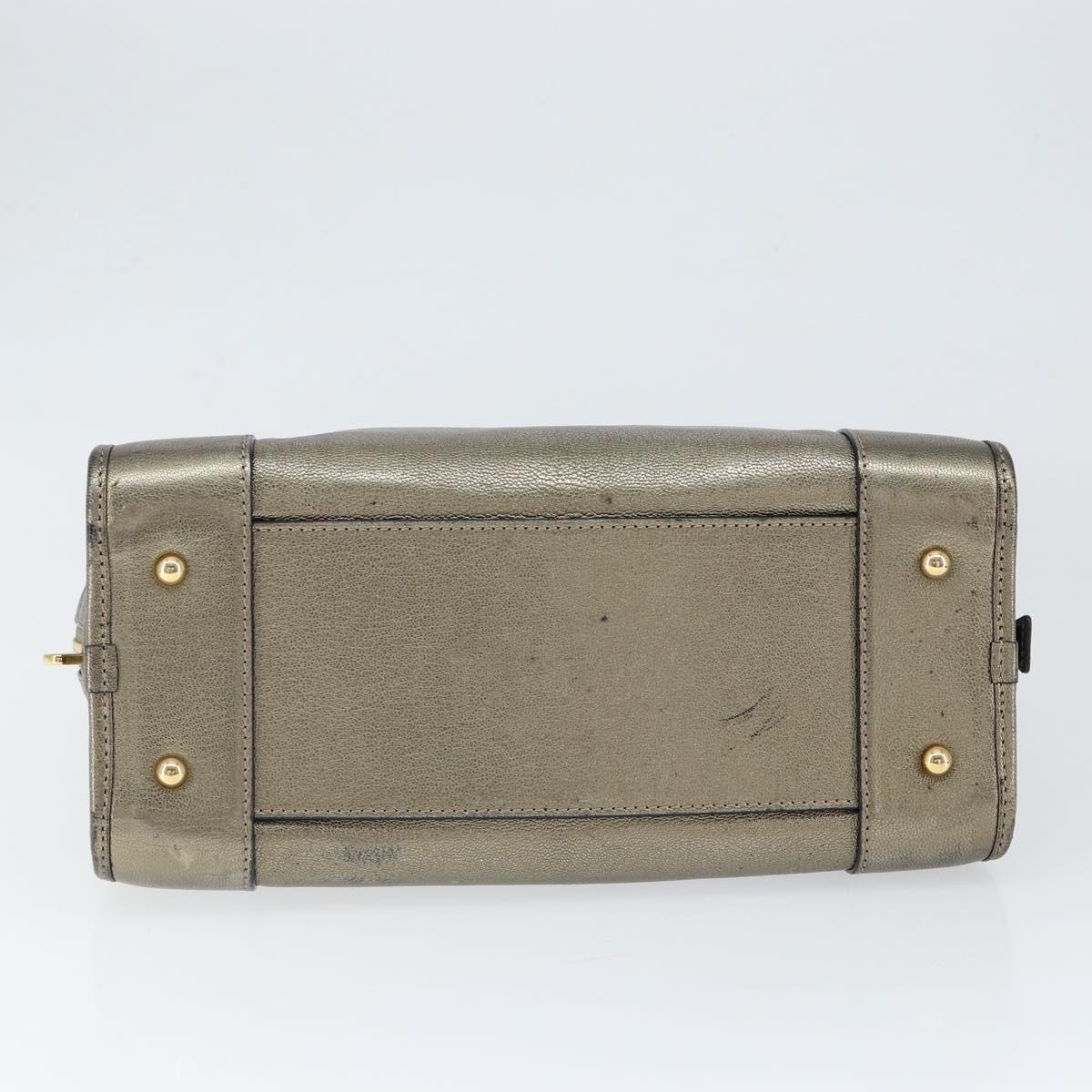 LOEWE Anagram Americana 28 Hand Bag Leather Gold Auth 147012