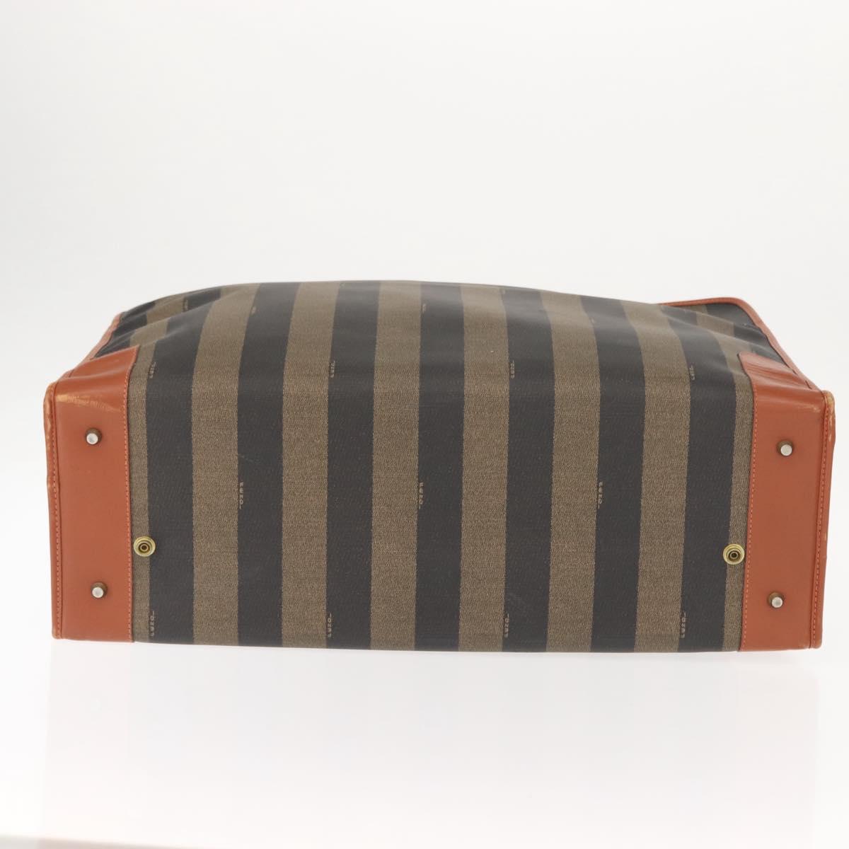 FENDI Pecan Canvas Trunk Case PVC Black Brown Auth 147028