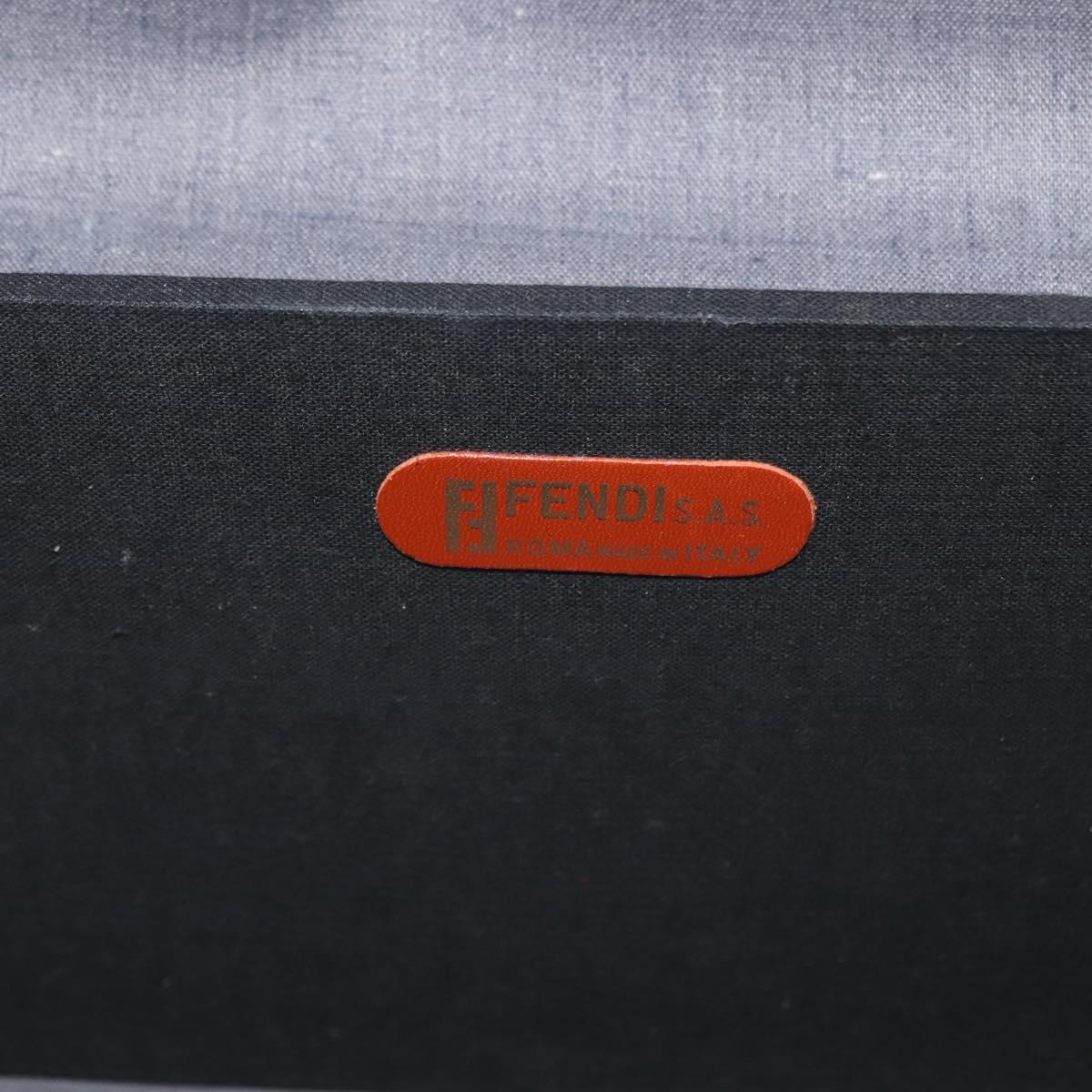 FENDI Pecan Canvas Trunk Case PVC Black Brown Auth 147028