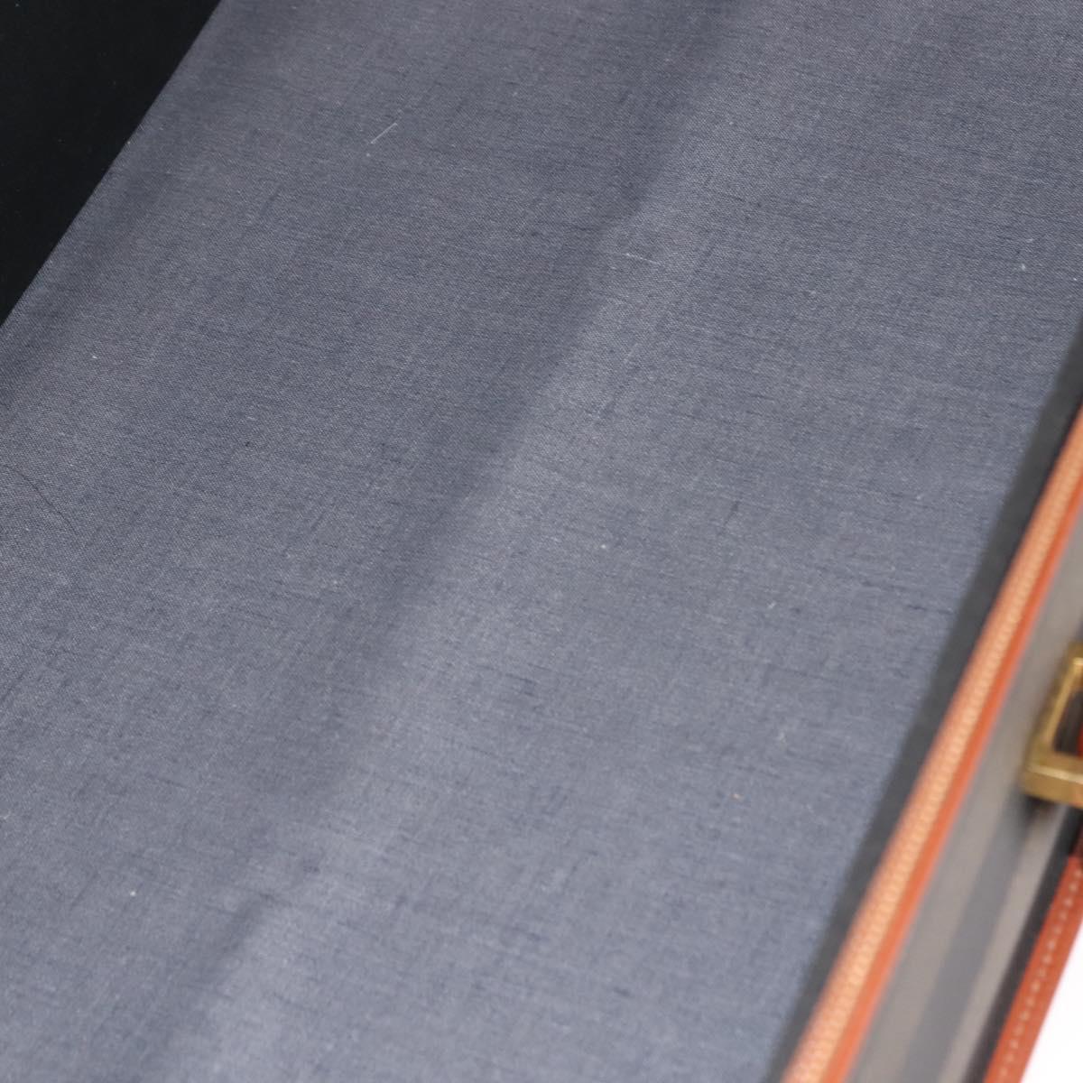 FENDI Pecan Canvas Trunk Case PVC Black Brown Auth 147028