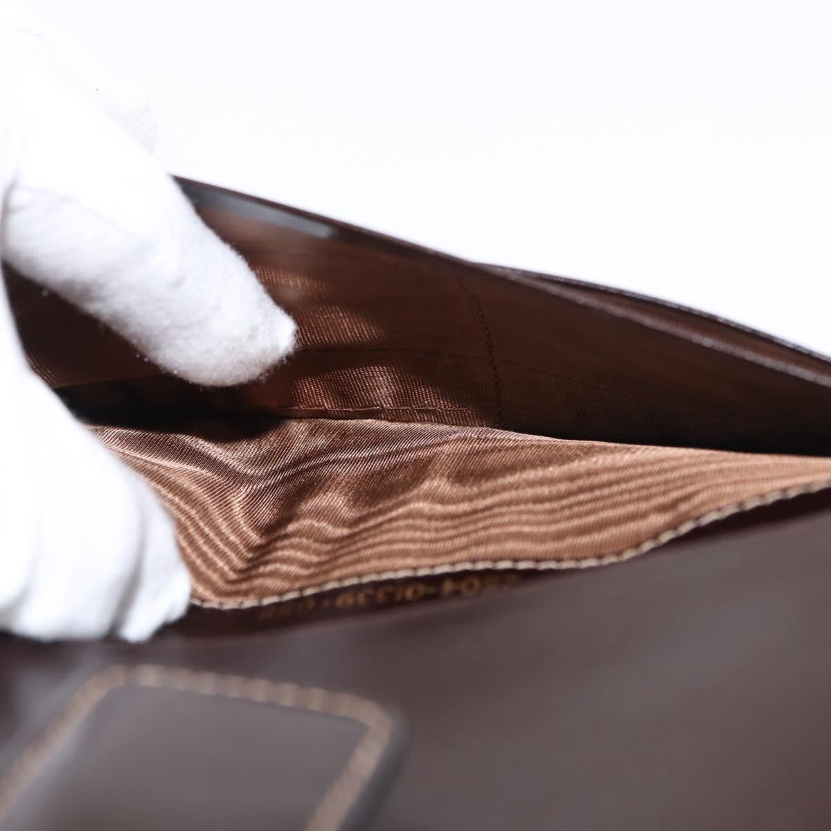 FENDI Zucca Canvas Long Wallet Black Brown Auth 147038V