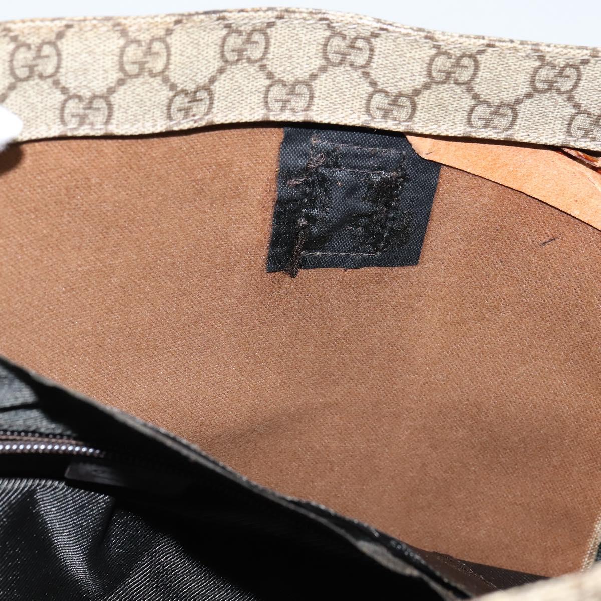 GUCCI GG Supreme Tote Bag PVC Beige Silver 91250 Auth 147043