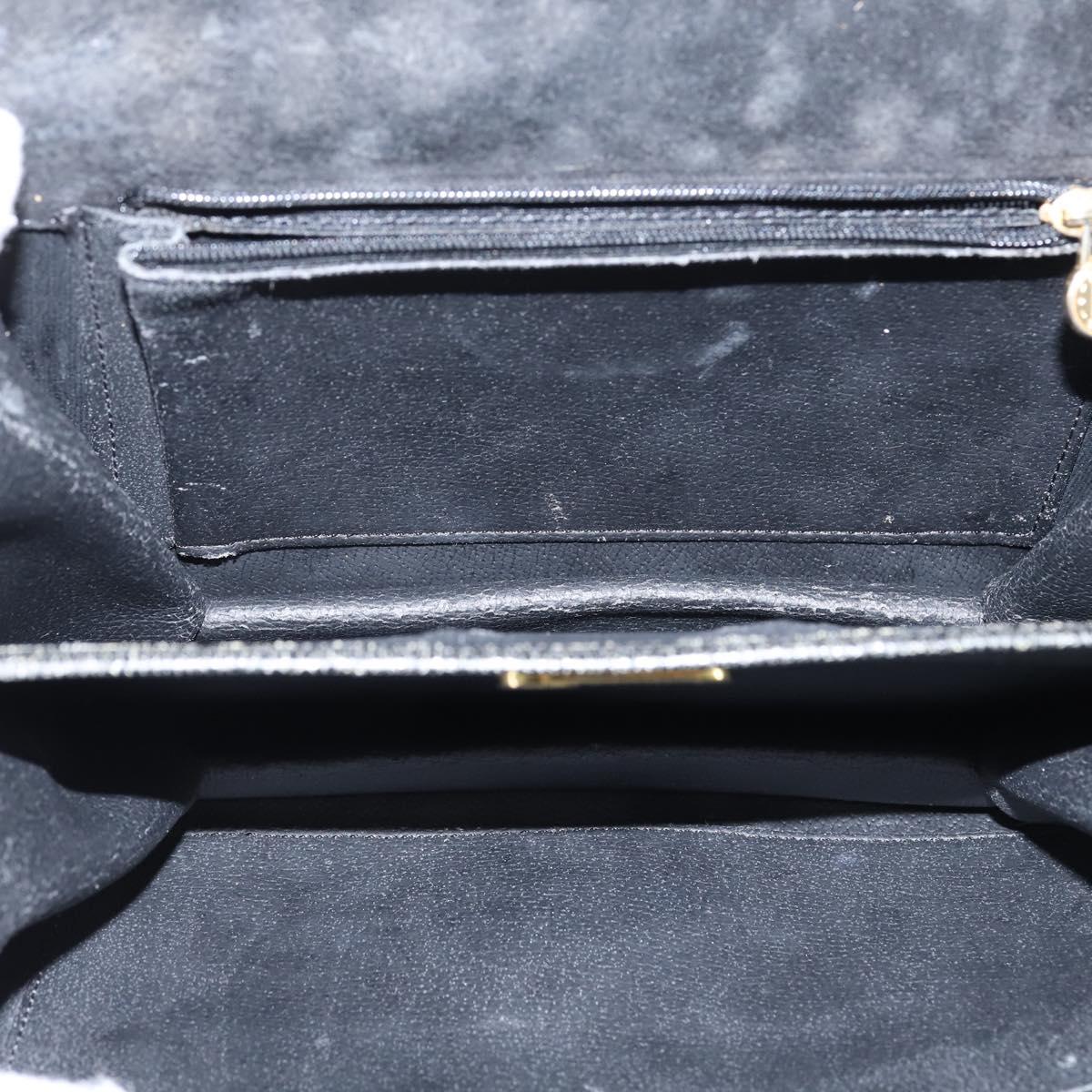 FENDI Shoulder Bag Suede Vintage Black Gold Auth 147044