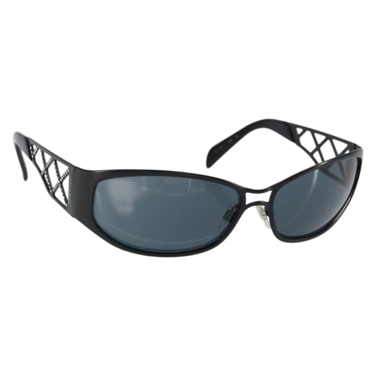 CHANEL Sunglasses Plastic Black 04155 75641 CC Auth 147050